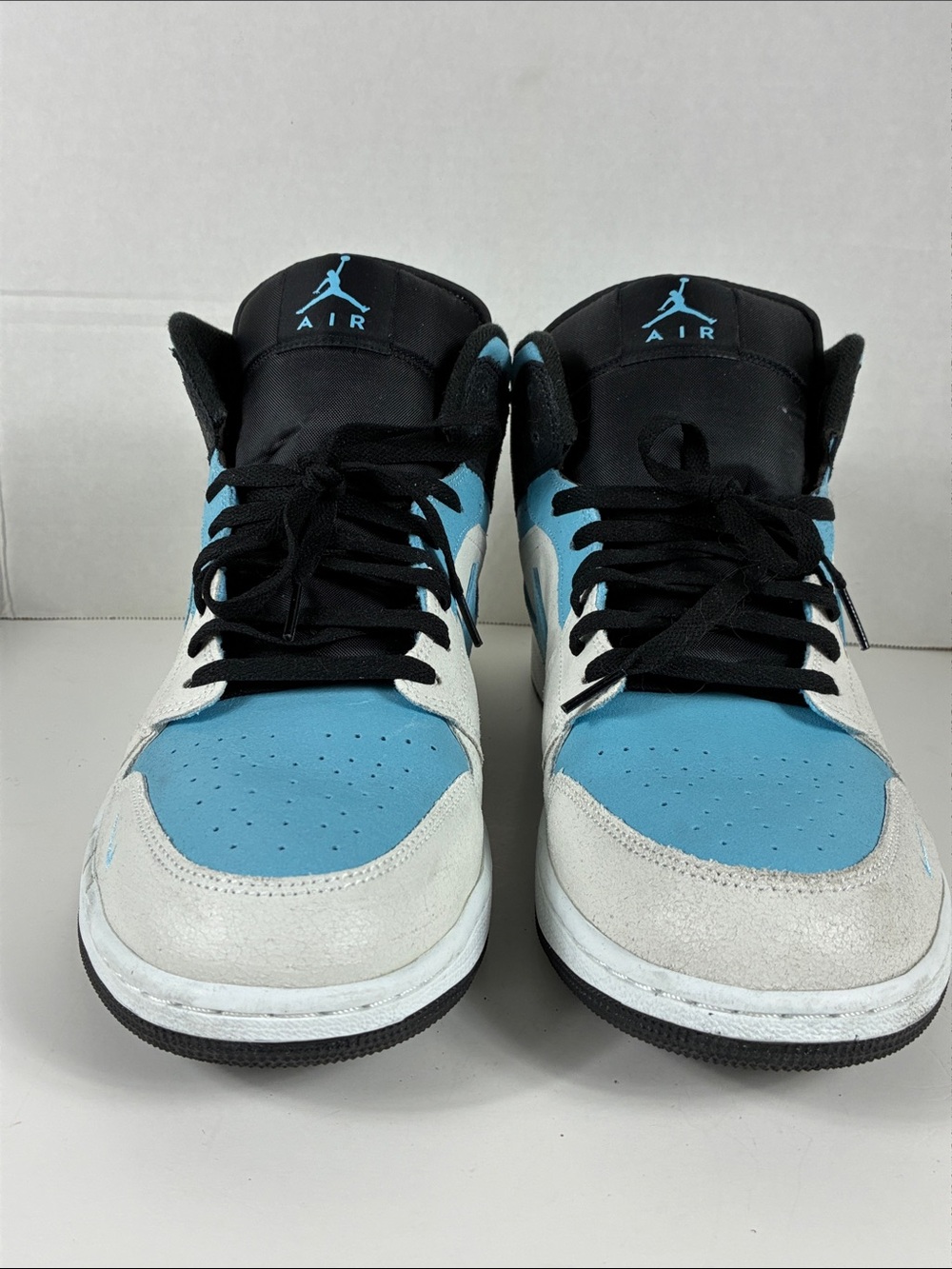 Nike Air Jordan 1 Mid - White/University Blue/Black Size 14